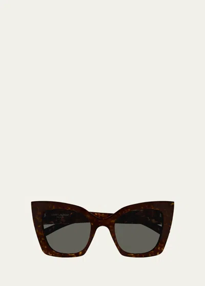 Saint Laurent Brown Sl 552 Sunglasses In Havana