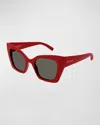 Saint Laurent Fashion Show Bio Nylon Cat-eye Sunglasses In Red