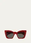 Saint Laurent Sl 552 Fashion Show Bio Nylon Cat-eye Sunglasses In Red