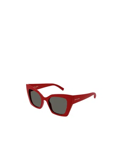 Saint Laurent Sl 552 Oversize-frame Sunglasses In Red