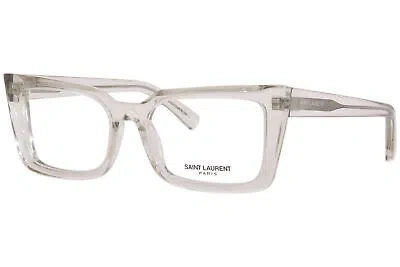 Pre-owned Saint Laurent Sl-554 004 Eyeglasses Women's Beige Full Rim Rectangle Shape 54mm In Demo
