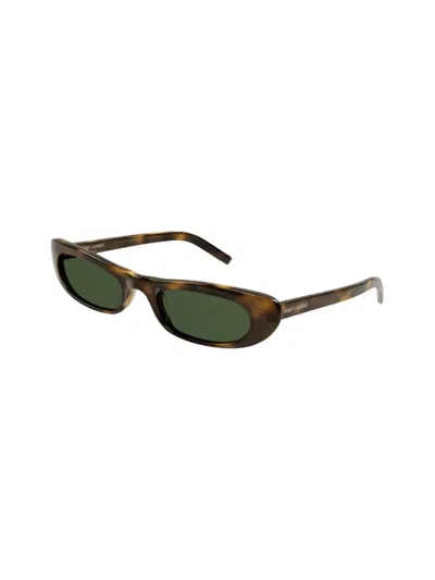 Saint Laurent Sl 557 - Shade - Black Sunglasses In Brown