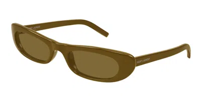 Saint Laurent Sl 557 Shade 006 Occhiali Da Sole Marroni Per Donna In Brown