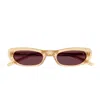 Saint Laurent Sl 557 Shade Linea Sl Logo 007 Yellow Violet Sunglasses In Gold