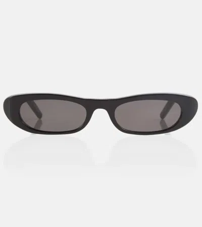 Saint Laurent Sl 557 Shade Oval Sunglasses In Black