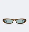Saint Laurent Sl 557 Shade Plump Rectangular Sunglasses In Brown