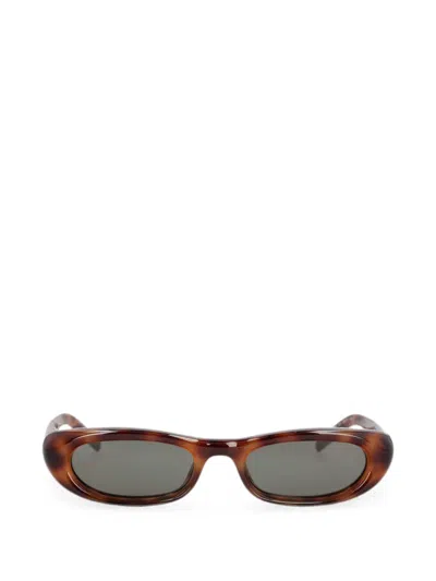 Saint Laurent Sl 557 Shade Plump Sunglasses In Braun