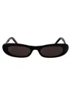 Saint Laurent Sl 557 Elongated Cat-eye Sunglasses In Black