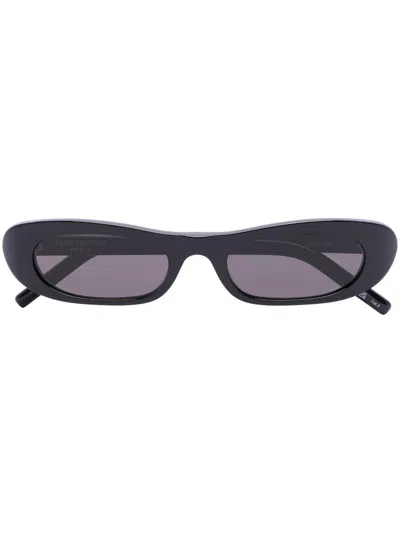 Saint Laurent Sl 557 Slim Oval Sunglasses In Black