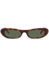 Saint Laurent Womens Brown Sl557 Rectangular-frame Acetate Sunglasses In Brown