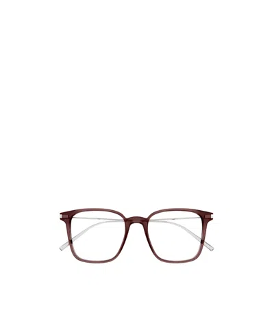 Saint Laurent Sl 557 Square-frame Glasses In Red