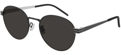 Pre-owned Saint Laurent Sl 560 Black/grey (001) Sunglasses In Gray
