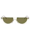 Saint Laurent Cat Eye-frame Acetate Sunglasses With Saddle Nose Bridge In 003 Green Green Green