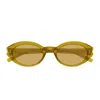 Saint Laurent Sl 567 Linea Corner Angle 004 Green Transparent Brown Sunglasses In Gold