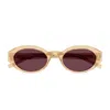 Saint Laurent Sl 567 Linea Corner Angle 007 Yellow Violet Sunglasses In Gold