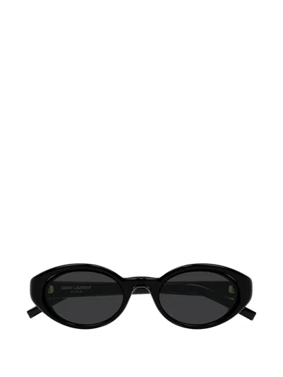 Saint Laurent Sl 567 Plump Oval-frame Sunglasses In Black