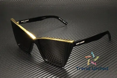 Pre-owned Saint Laurent Sl 570 001 Cat Eye Acetate Black 54 Mm Women's Sunglasses