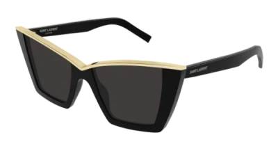 Pre-owned Saint Laurent Sl-570-001 Cat Eye Black