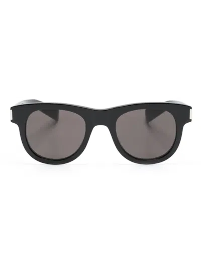 Saint Laurent Sl 571 Round-frame Sunglasses In Black