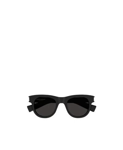 Saint Laurent Sl 571 Round-frame Sunglasses In Black