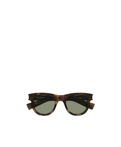 Saint Laurent Sl 571 Round-frame Sunglasses In Black