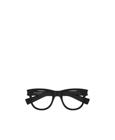 Saint Laurent Sl 571 Round-frame Sunglasses In Black
