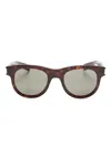 Saint Laurent Sl 571 Round-frame Sunglasses In Braun