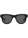 Saint Laurent Sl 571 Round-frame Sunglasses In Schwarz