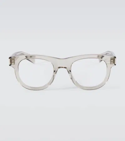 Saint Laurent Sl 571 Square Glasses In Beige