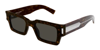 Pre-owned Saint Laurent Sl-572-002-50 Havana In Gray