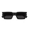 Saint Laurent Sl 572 Linea Corner Angle 001 Black Crystal Grey Sunglasses In Black