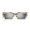 Saint Laurent Sl 572 Linea Corner Angle 003 Beige Silver Sunglasses In Gray