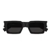 Saint Laurent Sl 572 Linea Corner Angle 001 Black Crystal Grey Sunglasses In Black
