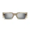 Saint Laurent Sl 572 Linea Corner Angle 003 Beige Silver Sunglasses In Gray
