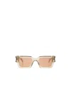 Saint Laurent Womens Yellow Ys000468 Rectangle-frame Acetate Sunglasses In Nude
