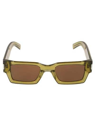 Saint Laurent Sl 572 Sunglasses In Green