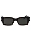 Saint Laurent Resin Havana Crystal Sunglasses In Black