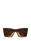 Saint Laurent Sl 572 Sunglasses With Geometrical Square Frames In Acetate And With Nylon Lenses In Brown