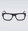 Saint Laurent Sl 574 Rectangular Glasses In Havana-crystal-transparent