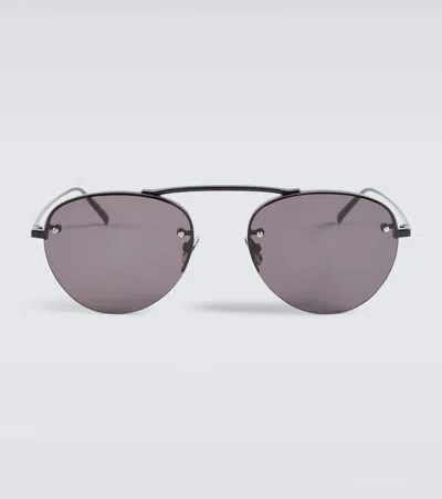 Saint Laurent Sl 575 Aviator Sunglasses In Black