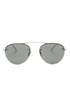 Saint Laurent Sl 575 Round-frame Sunglasses In Silver