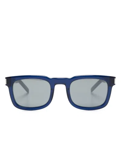Saint Laurent Square Frame Sunglasses In Blue