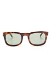Saint Laurent Sl 581 Square-frame Sunglasses In Braun