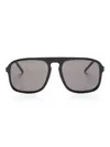 Saint Laurent Sl 590 Pilot-frame Sunglasses In Black