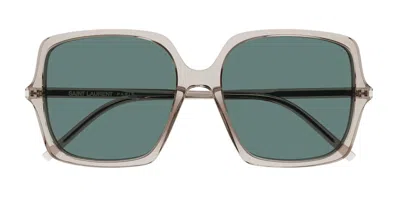 Saint Laurent Sl 591 Asian Fit 003 Women's Sunglasses Brown Size 57 In Neutral