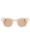 Saint Laurent Sl 592 Square-frame Sunglasses In Neutrals
