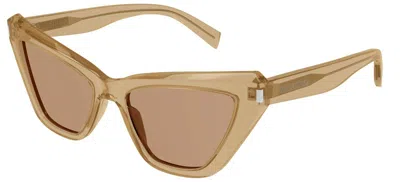 Pre-owned Saint Laurent Sl 593 Black/grey (001) Sunglasses In Gray