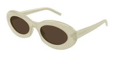 Saint Laurent Sl 594 011 Occhiali Da Sole Bianchi Per Donna In White