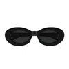 Saint Laurent Black-black-black Recycled Acetate Sunglasses In Black