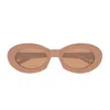 Saint Laurent Sl 594 Linea Sl Logo 010 Nude Brown Sunglasses In Neutral